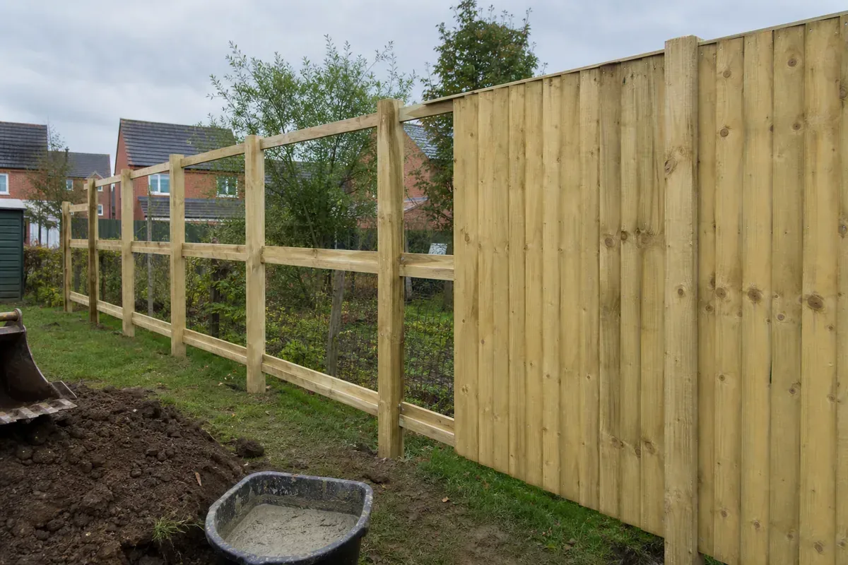 Fence installation work at a Nuneaton property